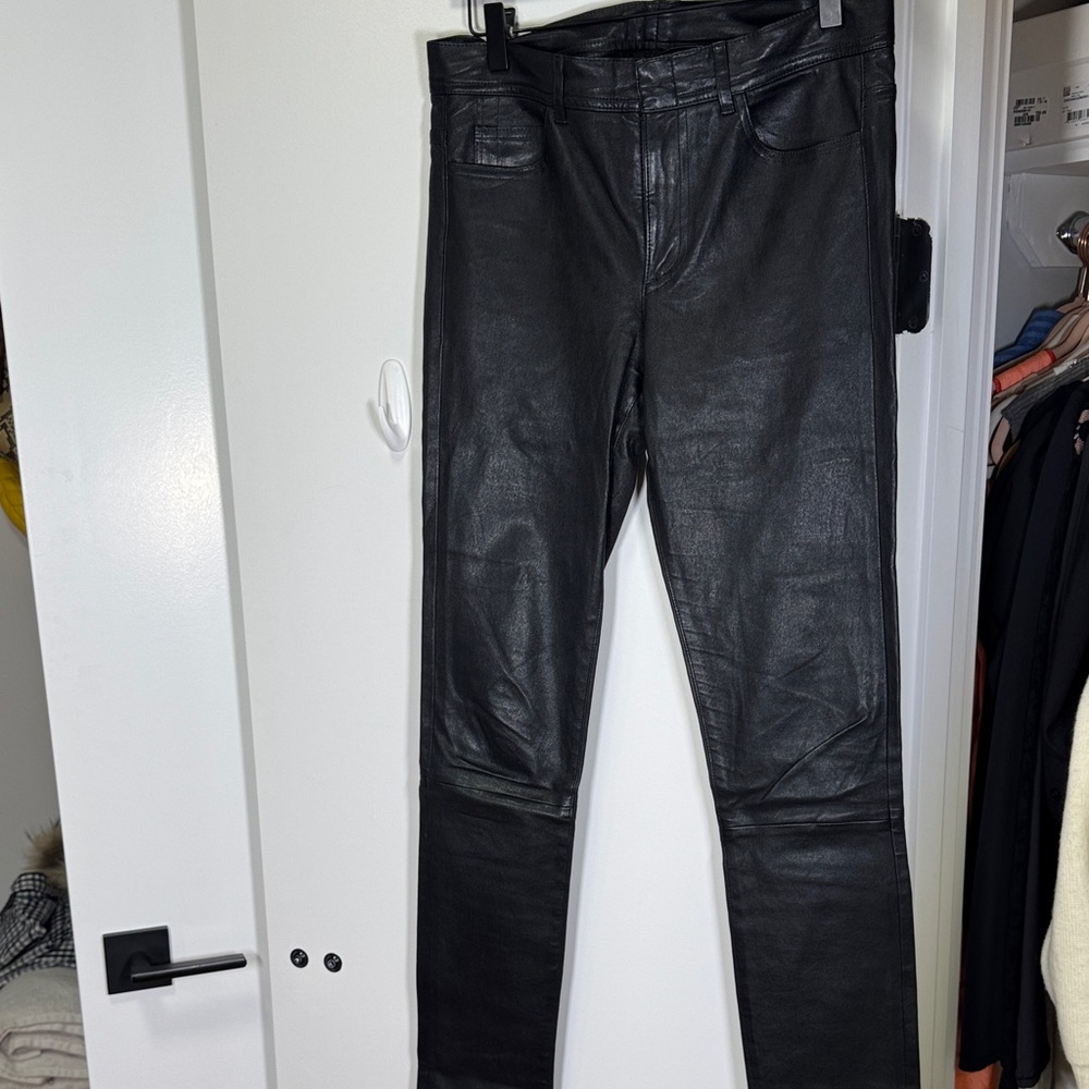 Helmut Lang Black Leather Trousers